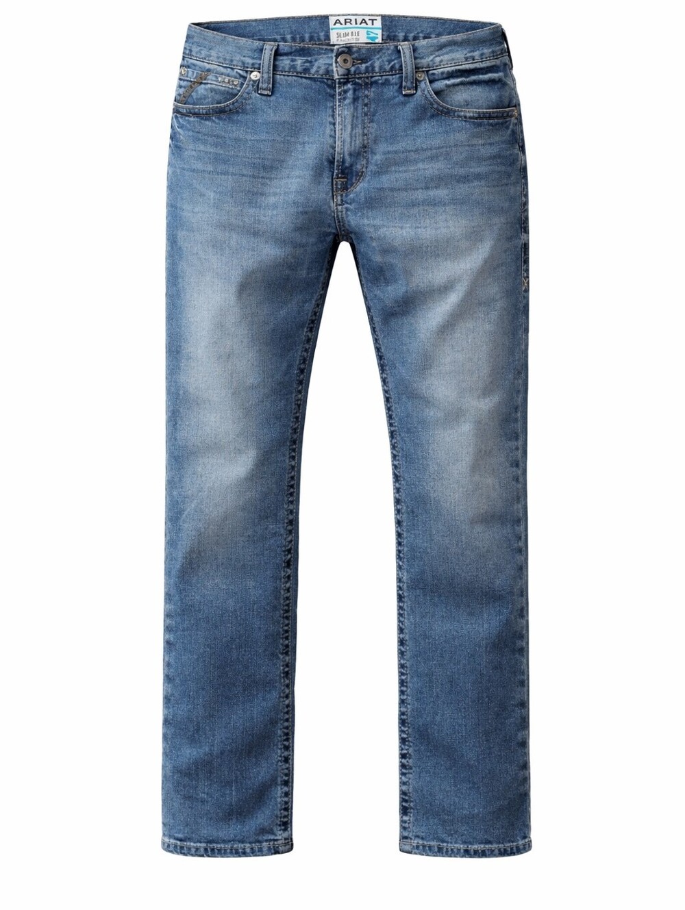 Ariat M7 Rocker Stirling Men’s Slim Straight Light Blue Jeans Workwear 34x30